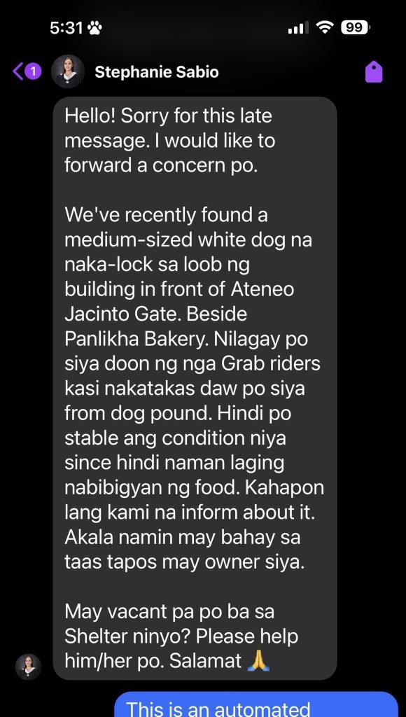 Please help this poor dog Nasa screenshots po ang story ARRF DAVAO INC.